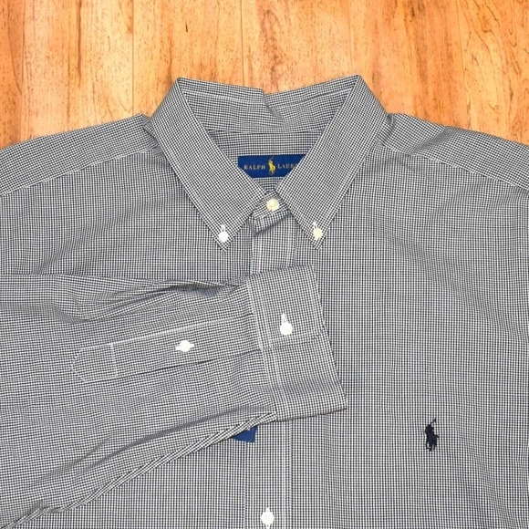 Ralph Lauren Other - Ralph Lauren Button Down Shirt Mens 2XB Black New Gingham Mini Check Long Sleeve